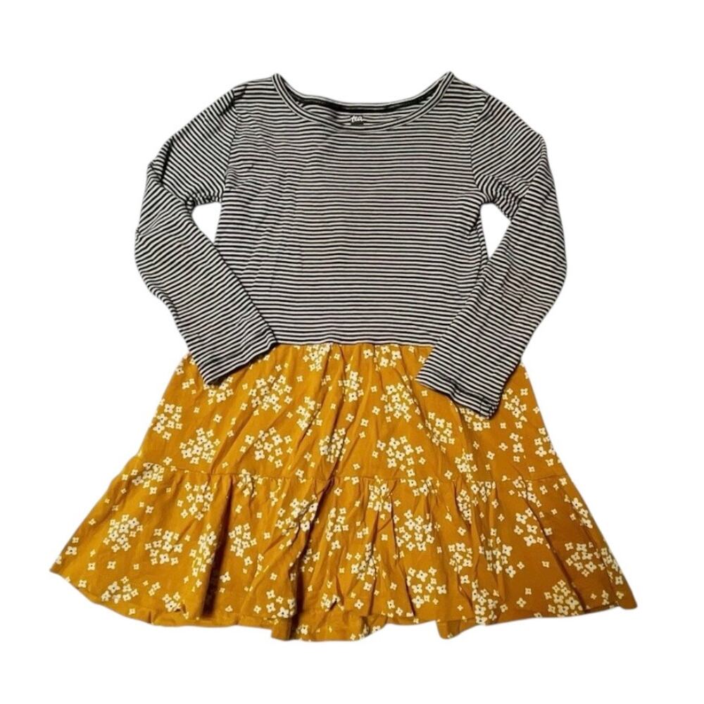 Tea Collection Golden Wildflowers Mixed Print Dress Size 5